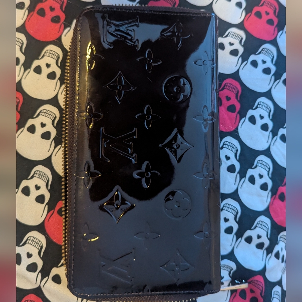 Glossy Black Monogram Wallet
